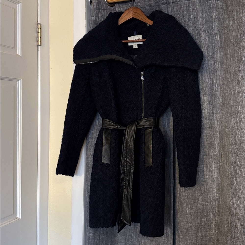 Cole Haan women’s navy wool blend coat, size 4